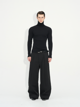 Slim Fit Ribbed Knit Long Sleeve Tops
