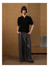 Polo Collar Ice Silk Knit Tees