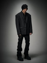 Structured Wool Blazer with Slits