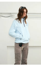 Warm Fleece Stand Collar Pullover Jacket