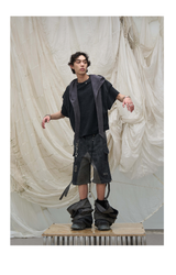 Multi-Length Detachable Patchwork Cargo Pants