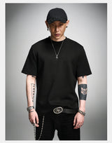 Black Boxy Short Sleeve Modal Tee