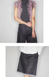 Vintage Y2K Riveted Frayed Cargo Shorts