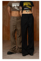 Men's Vintage Flared Slit Hem Pants