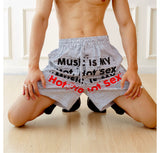 Unisex Vintage Striped Letter Print Boxers