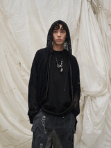 Slim Fit Ninja Sleeve Cutout Hoodie