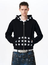 Men's Star Printed Hooded Jacket