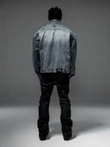 Loose Vintage Blue Distressed Denim Jacket