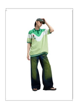 Y2K Women's Floral-Embroidered Knit Polo Shirt