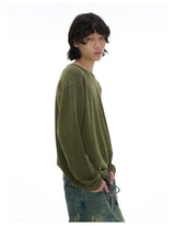 Ribbed Boat Neck Long Sleeve Tops