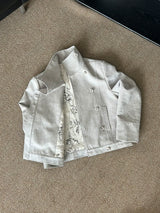 Vintage Irregular Floral Textured Fencing Jacket
