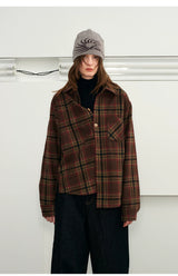 Men's Long-sleeve Plaid Wool Blend Shirt