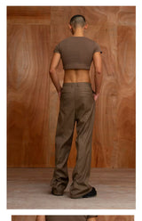 Men's Vintage Flared Slit Hem Pants