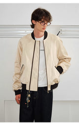 Men's Versatile Dual-Zip Satin-Reflective MA1 Bomber