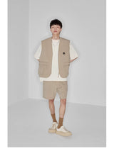 Plaid Multi-Pocket Elastic Waist Shorts