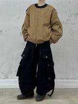 Detachable Scarf Hooded Frosted Leather Coat