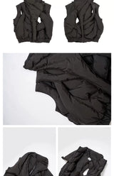 Unisex Puffy Cutout Dark Cotton Vest