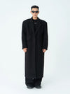 Men's Long Woolen Shoulder-padded Coat