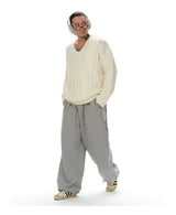 Men's V-neck Twist Wool Blend Sweater