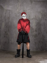 Loose Distressed Color Block Bloodfang Shorts