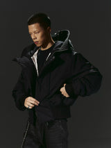 Dark 3M Oversized Hooded Bomber Jacket