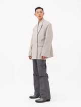 Men's Oversized Dark Apricot Padded Blazer