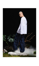 Washed Bamboo Pleated Sash Jeans