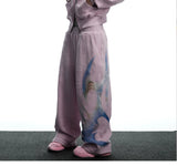 Vintage Pink Embellished Dual Waistband Sweatpants