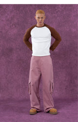 Men's Long Two-tone Raglan Knit Sweater