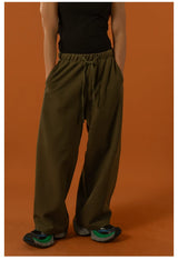 Men's Drawstring Wool Wide Leg Pants