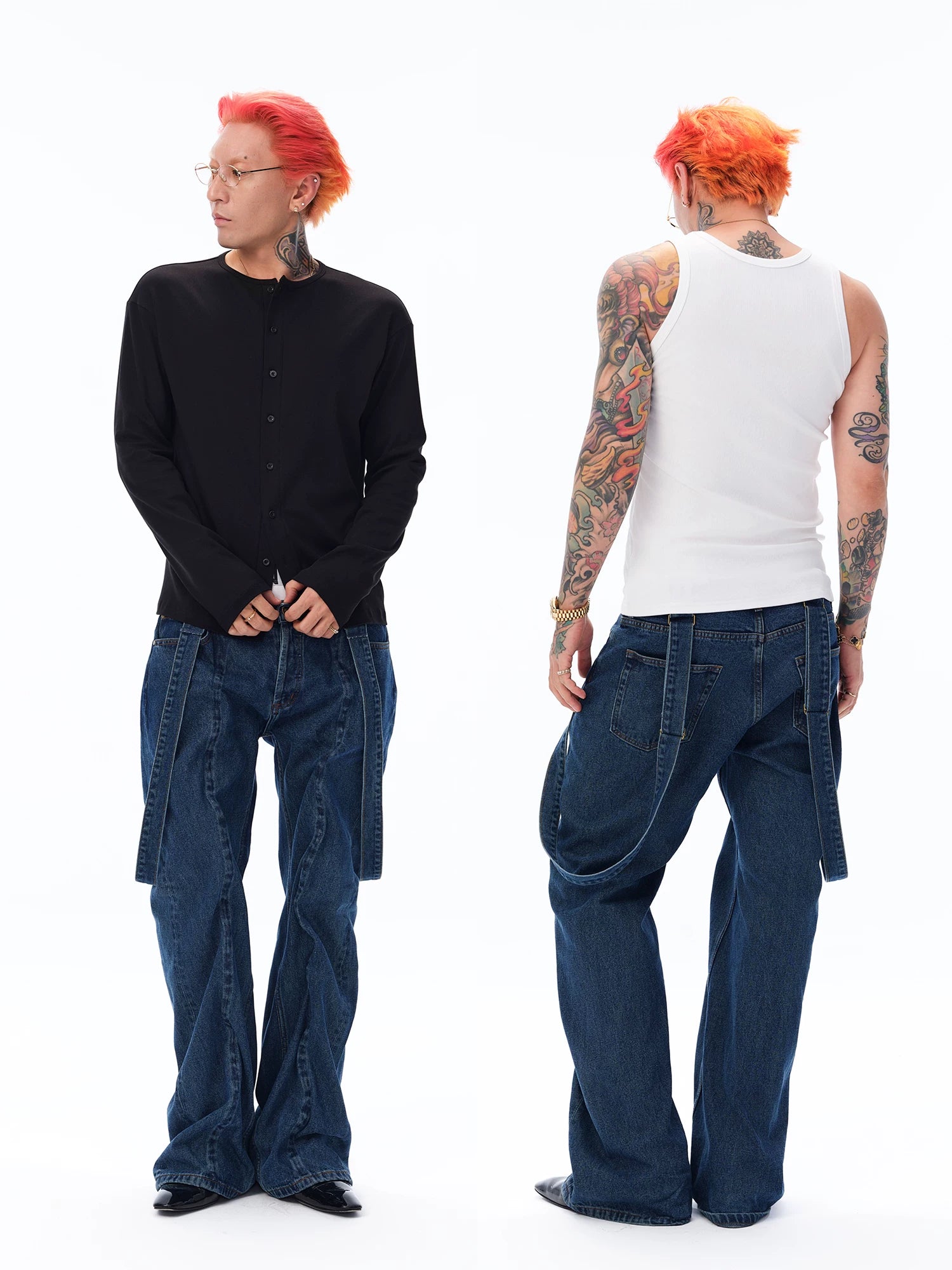 Men's Flare Denim Overalls