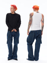 Men's Flare Denim Overalls