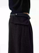 Leopard Print Jacquard Pleated Straight Pants