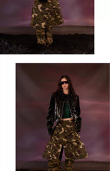 Cute Unisex Military Double-layer Dinosaur Skort
