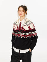 Fair Isle Color Block Cardigan