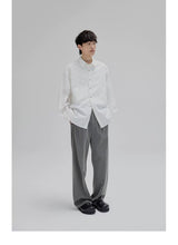 Basic Long Sleeve Cotton Blend Shirt