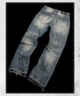 Heavy Washed Loose Flared Stacked Jeans