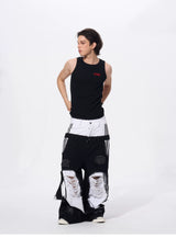 Men's Ripped Double Waist Jeans