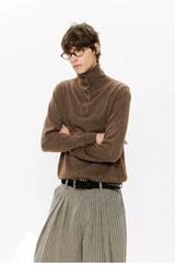 30% Wool Double Collar Polo Tops