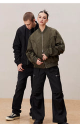 Men's Deconstructed Pleated MA1 Bomber Jacket