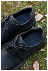 Men's Square Toe Leather Derby Shoes