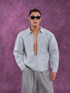 Long Charcoal V Neck Wool Sweater