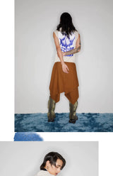 Stretchy Sleeveless Vintage Punk Print Top