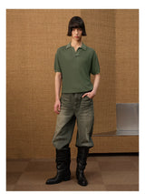 Polo Collar Ice Silk Knit Tees