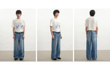Rigid Washed Blue Straight Relaxed Jeans