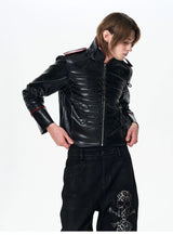 Men's Winter Stand Collar PU Jacket