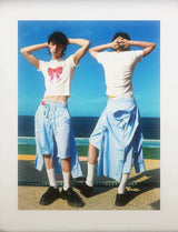Vintage Irregular Patchwork Drawstring Casual Shorts