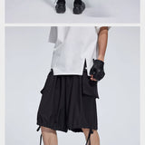 Casual Three Color Pocket Drawstring Shorts
