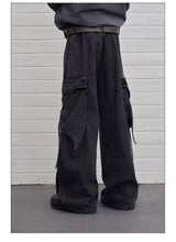 Vintage Deconstructed Washed Wide Leg Jeans