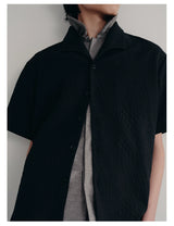 Seagull Collar Leaf Jacquard Shirt